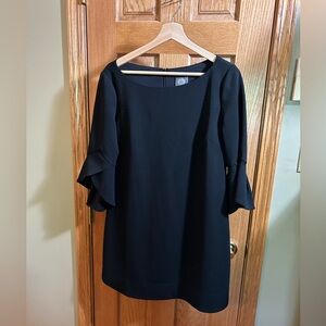 Vince Camuto Sz 12P Black Dress with Tulip Sleeves